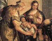 Paolo Veronese The Holy Family with St.Barbara and the Young St.John the Baptist USA oil painting artist